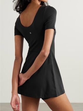 lululemon athletica Align Black Short-Sleeve Scoop-Back Active Dress